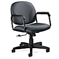 Global® Solo™ Low-Back Fabric Tilter Chairs, 35"H x 23"W x 25 1/2"D, Black Frame, Gray Fabric, Carton Of 2