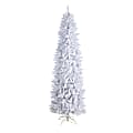 Nearly Natural Fir 96”H Slim Artificial Christmas Tree With Bendable Branches, 96”H x 30”W x 30”D, White