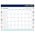 At-A-GLANCE® Simplified By Emily Ley Academic Monthly Desk Calendar, 21-3/4” x 17”, Happy Stripe, July 2022 To June 2023, EL80-704A
