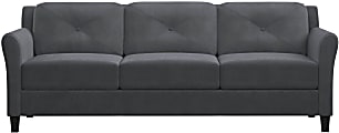 Lifestyle Solutions Hanson Microfiber Sofa, Dark Gray