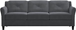 Lifestyle Solutions Hanson Microfiber Sofa, Dark Gray 1 thumbnail image