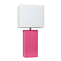 Lalia Home Lexington Table Lamp, 21"H, White/Hot Pink