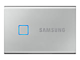 Samsung T7 Touch MU-PC500S - SSD - encrypted - 500 GB - external (portable) - USB 3.2 Gen 2 (USB-C connector) - 256-bit AES - silver