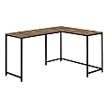 Monarch Specialties Barry 59"W L-Shaped Computer Desk, Brown