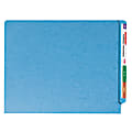 Smead® Color End-Tab Folders, Straight Cut, Letter Size, Blue, Box Of 100
