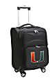 Denco Sports Luggage Expandable Upright Rolling Carry-On Case, 21" x 13 1/4" x 12", Black, Miami Hurricanes