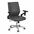 Bush Business Furniture Laguna Faux Leather Mid-Back Office Chair, Dark Gray, Standard Delivery