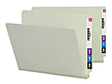 Smead® Extra-Strength Pressboard End-Tab Folders, Straight Cut, Letter Size, 100% Recycled, Gray/Green, Pack Of 25 1 thumbnail image