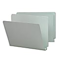 Smead® Extra-Strength Pressboard End-Tab Folders, Straight Cut, Legal Size, 100% Recycled, Gray/Green, Pack Of 25 1 thumbnail image