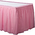 Amscan Plastic Table Skirts, New Pink, 21’ x 29”, Pack Of 2 Skirts