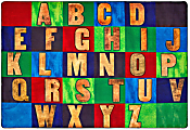 Carpets for Kids® Pixel Perfect Collection™ Rustic Wood Literacy Seating Rug, 6' x 9', Multicolor 1 thumbnail image
