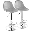 Elama Adjustable Plastic Bar Stools, Gray/Chrome, Set Of 2 Stools 1 thumbnail image