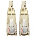 Tripp Lite Cat6 GbE Gigabit Ethernet Snagless Molded Patch Cable UTP White RJ45 M/M 6in 6" - 128 MB/s - N20106NWH 1 thumbnail image