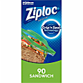 Ziploc® Sandwich Bags - 5.87"x 6.50" - Double, Zipper Closure - Clear, 90-Box 1 thumbnail image