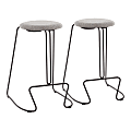 LumiSource Finn Counter Stools, Light Gray Seat/Gray Frame, Set Of 2 Stools 1 thumbnail image