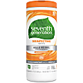Seventh Generation Disinfecting Cleaner - Wipe - Lemongrass Citrus Scent - 7" Width x 8" Length - 35 / Canister - 12 / Carton 1 thumbnail image