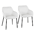 LumiSource Daniella Contemporary Dining Chairs, White/Black, Set Of 2 Chairs