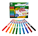 Crayola Dry-Erase Slim Washable Markers, Conical Tips, Assorted Ink Colors, Pack Of 10 Markers