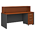 Bush Business Furniture Components 72"W x 30"D Reception Desk With Mobile File Cabinet, Auburn Maple/Graphite Gray, Standard Delivery