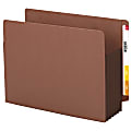 Smead® Extra-Wide Redrope End-Tab File Pocket With Dark Brown Tyvek® Gusset, Extra-Wide Letter Size, 5 1/4" Expansion, 30% Recycled