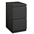 WorkPro® 19-7/8"D Vertical 2-Drawer Mobile Pedestal File Cabinet, Charcoal