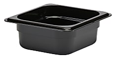 Cambro Camwear GN 1/6 Size 2" Food Pans, 2”H x 6-3/8”W x 7”D, Black, Set Of 6 Pans 1 thumbnail image