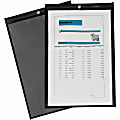 C-Line Stitched Shop Ticket Holders - Support 8.50" x 14" , 11" x 14" Media - Vinyl - 25 / Box - Black, Clear - Heavy Duty