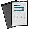 C-Line Stitched Shop Ticket Holders - Support 8.50" x 14" , 11" x 14" Media - Vinyl - Black, Clear - Heavy Duty - 25 / Box 1 thumbnail image