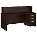 Bush Business Furniture Components 72"W x 30"D Reception Desk With Mobile File Cabinet, Mocha Cherry, Standard Delivery 1 thumbnail image
