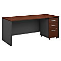 Bush Business Furniture Components 72"W Office Computer Desk With Mobile File Cabinet, Hansen Cherry/Graphite Gray, Standard Delivery