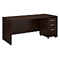Bush Business Furniture Components 72"W Office Computer Desk With Mobile File Cabinet, Mocha Cherry, Standard Delivery 1 thumbnail image