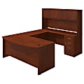 Bush Business Furniture Components Elite 72"W Bow-Front U-Shaped Desk With Storage, Hansen Cherry, Standard Delivery