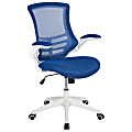 Flash Furniture Mesh Mid-Back Swivel Task Chair With Flip-Up Arms, Blue/White