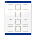 Avery® Print-To-The-Edge Labels & Sure Feed®, S00-DNH-PRWGP10, 2" x 2", Glossy White, Preprinted Gold & Navy Border & Floral Design, Pack Of 120 1 thumbnail image