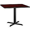 Flash Furniture Laminate Square Table Top With Table-Height Base, 31-1/8"H x 42"W x 42"D, Mahogany/Black