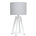 Simple Designs Interlocked Triangular Table Lamp, 19-1/8"H, Gray Shade/White Base