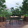 Flash Furniture Lark 3-Piece Patio Table Set With 2 Chairs, Teak