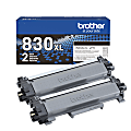 Brother® Genuine TN830XL2PK Black High Yield Toner Cartridges, Pack Of 2 1 thumbnail image