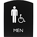 Lorell Arched Men's Handicap Restroom Sign - Print/Message "Men" - 6.8"x 8.5" - Rectangular Shape - Surfac - 02677 1 thumbnail image