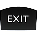 Lorell Exit Sign, 4.5"W x 6.8"H, Curved Shape, Surface-mountable, Easy Readability, Braille, Indoor, Plastic, Black 1 thumbnail image
