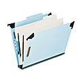 Pendaflex® Hanging Classification Folders, 2 Dividers, 6 Partitions, Letter Size, Blue, Box Of 10