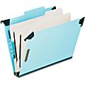 Pendaflex® Hanging Classification Folders, 2 Dividers, 6 Partitions, Legal Size, Blue