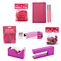 JAM Paper® Complete 9-Piece Desk Kit, Pink
