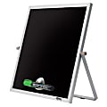 EXPO® Bright Stik® Magnetic Wet-Erase Board, 10" x 10", Black Board, Silver Frame