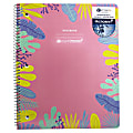 U Style Antimicrobial Notebook With Microban® Antimicrobial Protection, 8-1/2" x 10-1/2", 1 Subject, Wide Ruled, 80 Sheets, Pink/Tropical