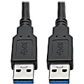 Tripp Lite USB 3.0 SuperSpeed A to A Cable for USB 3.0 All-in-One Keystone/Panel Mount Couplers (M/M) Black 6 ft. (1.8 m) - USB for Notebook, Chromebook, Tablet - 640 MB/s - 6 ft - 1 x Type A Male USB - 1 x Type A Male USB - Nickel Plated Connector