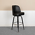 Flash Furniture Swivel Bar Stool With Bucket Seat, Black 1 thumbnail image