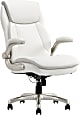 Serta® Smart Layers™ Brinkley Ergonomic Bonded Leather High-Back Executive Chair, White/Silver