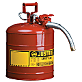 Type II AccuFlow Safety Cans, Flammables, 2.5 gal, Red, Flame Arrestor, 1 Hose