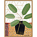 Amanti Art Gold Tablecloth 4 Plant by Marisa Anon Framed Canvas Wall Art Print, 24”H x 18”W, Maple
